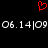Red pixelated heart symbol above white pixelated text '06.14|09 06.14|09' on black background.
