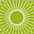 Green radial burst pattern with white lines extending from a central circle on a green background.