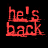 Red pixelated text on black background reads 'he's back and he wants your BISCUITS' with a Pillsbury Doughboy image below.
