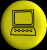 Yellow circular icon with black outline of laptop, screen and keyboard visible, displayed in of four