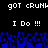 Pixelated text and blue crowd graphic on black background with repeated phrases.