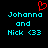 Pixelated cyan text on black background with red heart symbol above, showing two identical side-by-side layouts.