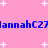 Pink background with white star shapes and blue text repeating 'lannahC27' in two horizontal lines.