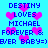 Pixelated blue background with repeated pink heart shapes and blue text reading "DESTINY LOVES MICHAEL FOREVER & EVER BABY=)" in a pattern