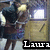 Animated sequence showing two figures in a room with text overlays changing from 'Laura' to 'and Kevin'.