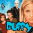 A pixelated group of people with a blue background and the word 'DUFFY' in large blue letters, featuring animated silver crosses that appear and disappear.