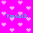 Pixelated pink background with light pink heart shapes and green text reading "Tavia<3" in four positions.