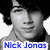 Four- of Nick Jonas images with text labels: black-and-white portrait, red-shirt close-up, standing pose, and another red-shirt close-up