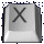Two side-by-side pixelated icons with gray backgrounds, each featuring a dark X symbol in the center and bordered by black dotted lines.