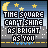 Pixel art image with text "TIME SQUARE CAN'T SHINE AS BRIGHT AS YOU" over cityscape background, stars and crescent moon at top.