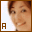 four pixelated images showing a person's face with a brown border and a large brown 'A' in the bottom-left corner of each