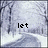Pixelated winter scene with snow-covered road and bare trees, displaying text fragments 'let', 'it', and 'snow' across four