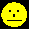 Yellow circular face with black eyes and mouth showing various expressions including neutral, surprised, and distressed states.