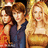 Pixelated image of three people on a maroon background with yellow text reading You Know You Love Me XOXO Gossip Girl.