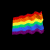 Animated rainbow flag icon with wavy striped pattern across 11 frames in a contact sheet layout.