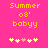 Yellow pixelated text on bright pink background with five flower icons below, two versions differ in flower arrangement.