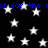 Black background with scattered white stars and repeated blue text fragments reading 'ot for the' in pixelated font.