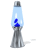 A contact sheet of 12 sequential frames showing a blue lava lamp animation with silver base and cap, each frame displaying different wax blob positions against white background.