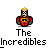 A 4x3 contact sheet of pixel art frames from an animated AIM buddy icon featuring characters from The Incredibles, showing various poses and expressions with text bubbles.