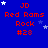 Blue background with red text 'JD Red Rams Rock #28' and white stars; some star positions shift between frames.