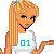 Pixel art of a blonde female character in blue shorts and white shirt with '01' text, shown from multiple angles including full-body, torso-only, and legs kicking a volleyball on pink background.