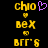 Yellow pixelated text 'chio', 'вех', and 'ВГГ' with a purple heart symbol above the first on black background