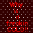 Red pixelated text on dark red background with white dots, repeating 'Why is it freakin COLD!!' in two vertical