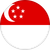 Circular icon with red upper half and white lower half, featuring a white crescent moon on the left side and five white stars arranged in an arc above it.