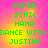 Green pixelated text on a pink and yellow gradient background with no visible animation changes.