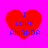 Four red heart shapes on a bright pink background, each containing blue text reading "I LOVE AMANDA" in pixelated font.