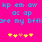 Bright pink background with cyan pixelated text and yellow/orange heart symbols arranged in two