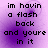 Pixelated text on a purple gradient background with four identical showing the phrase "im havin a flash back and youre in it"
