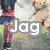 Four distinct images arranged in a , each with overlaid text: 'Jag', 'Loves', 'One', and 'Direction!' over group photos