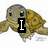 Pixelated turtle with brown shell and gray head, four legs visible, eyes closed in first frame, text overlays change sequentially from 'I' to 'Love' to 'Cute' to 'Turtles'.