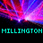 Pixelated animation with vibrant red and purple light beams radiating from a central point against black background, displaying sequential text in cyan block letters.