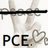 Pixelated image with a hand holding a black bar, heart symbol, and text reading "PCE." on the left, and "gangsterr, like your mom!" on the right.