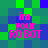 Pixelated text 'im your ROBOT' in pink on a green and blue checkered background with visible animation changes.