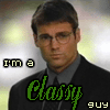 A man in a black suit and gray shirt appears in six with changing text and background lighting