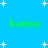 Blue background with white star shapes and green text reading 'katiee' in multiple positions.