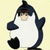 Two side-by-side pixelated penguin figures with white bellies, dark blue wings and heads, and black feet, standing against a pale yellow background.