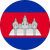 Circular icon with blue top and bottom bands, red middle band, and white Angkor Wat silhouette centered on red band.