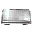 Two side-by-side pixelated images of a silver handheld gaming device with dual screens and control buttons, one showing the closed lid and the other open.
