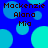 Blue background with cyan circles and dark brown text reading "Mackenzie Alana Mia" in four identical quadrants.
