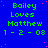 Blue background with green text reading "Bailey Loves Matthew" and date strings, scattered pink dots, gray rectangle in bottom-right corner.