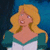 Pixelated image of a blonde woman in teal and white clothing against blue background with green text reading 'This is Odette. She's wavy rod.'