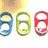 Three bottle cap icons in blue, green, and red on a white background with yellow text reading 'pretty color bottle caps' on the right.