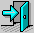 Pixelated animation of a teal door with a circular doorknob opening and closing, accompanied by a cyan arrow pointing right, on a gray background with a patterned floor.