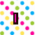 A static image with a white background covered in colorful polka dots, featuring four distinct text elements: 'I', 'LOVE', 'TO', and 'Dance!' in various colors and styles.