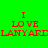 Green background with red text reading "I LOVE LANYARD" in four , each showing different dark blue rectangular overlays on the text