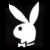 White rabbit silhouette with black eyes and bow tie on dark background, animated to show head turning left to right across frames.